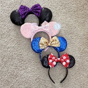 Bundle of Disney Inspired Sequin Minnie Mouse Ears Headbands
